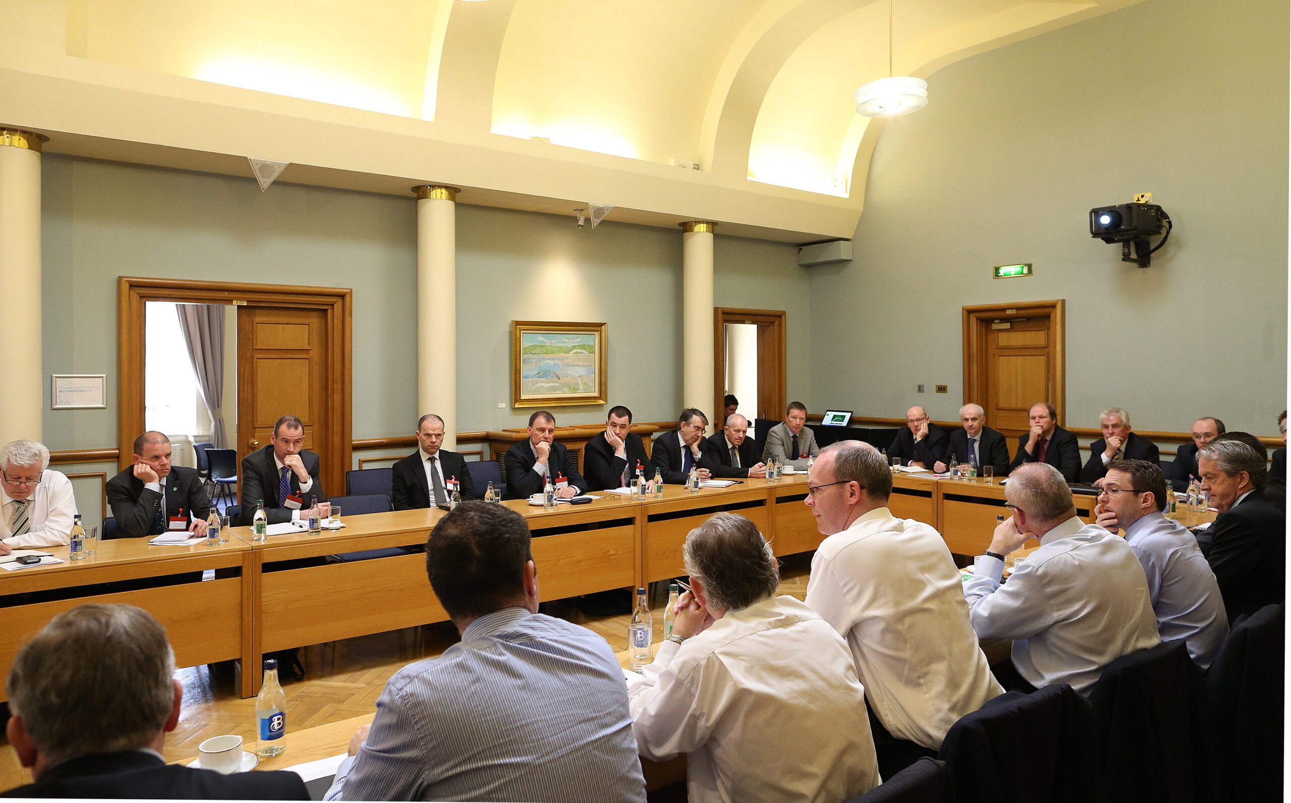 Minister for Agriculture,Simon Coveney at the roundtable discussion with key people and organisations on the future development of the Beef Sector in Dublin Castle.