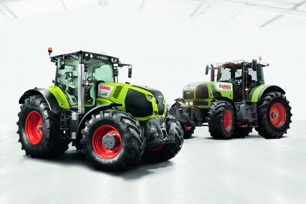 Over 100,000 CLAAS tractors have been sold, from the first ATLES 900 up to the latest model, the AXION 800.