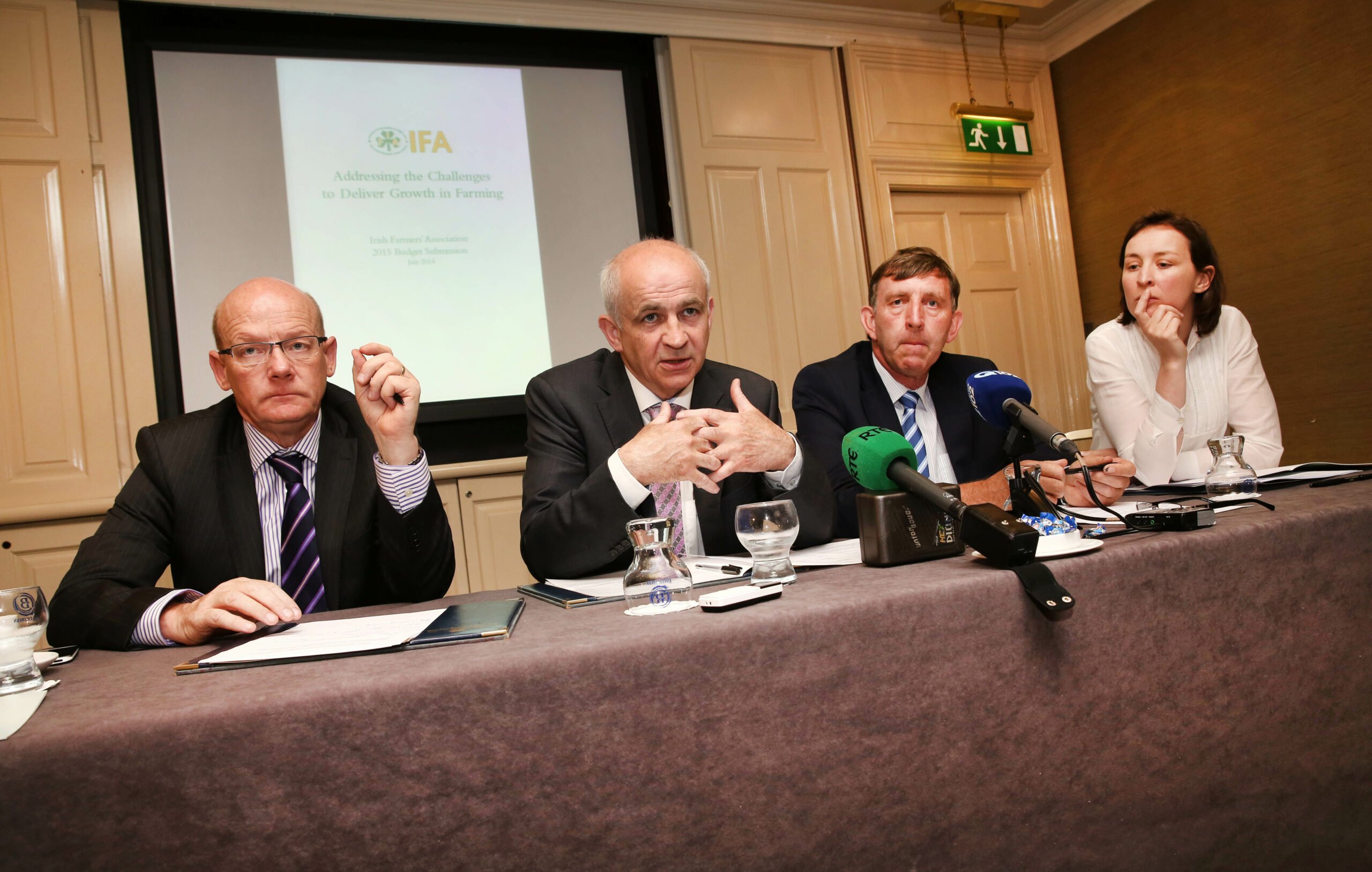 Pictured at the IFA’s pre-Budget submission were IFA General Secretary Pat Smith, IFA President Eddie Downey, IFA Farm Business Chairman Tom Doyle and IFA Chief Economist Rowena Dwyer.