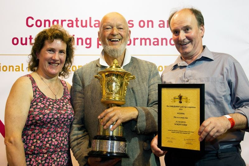 NMR RABDF gold cup winners 2014 from left Pam Taylor, Michael Eavis &amp; Richard Taylor