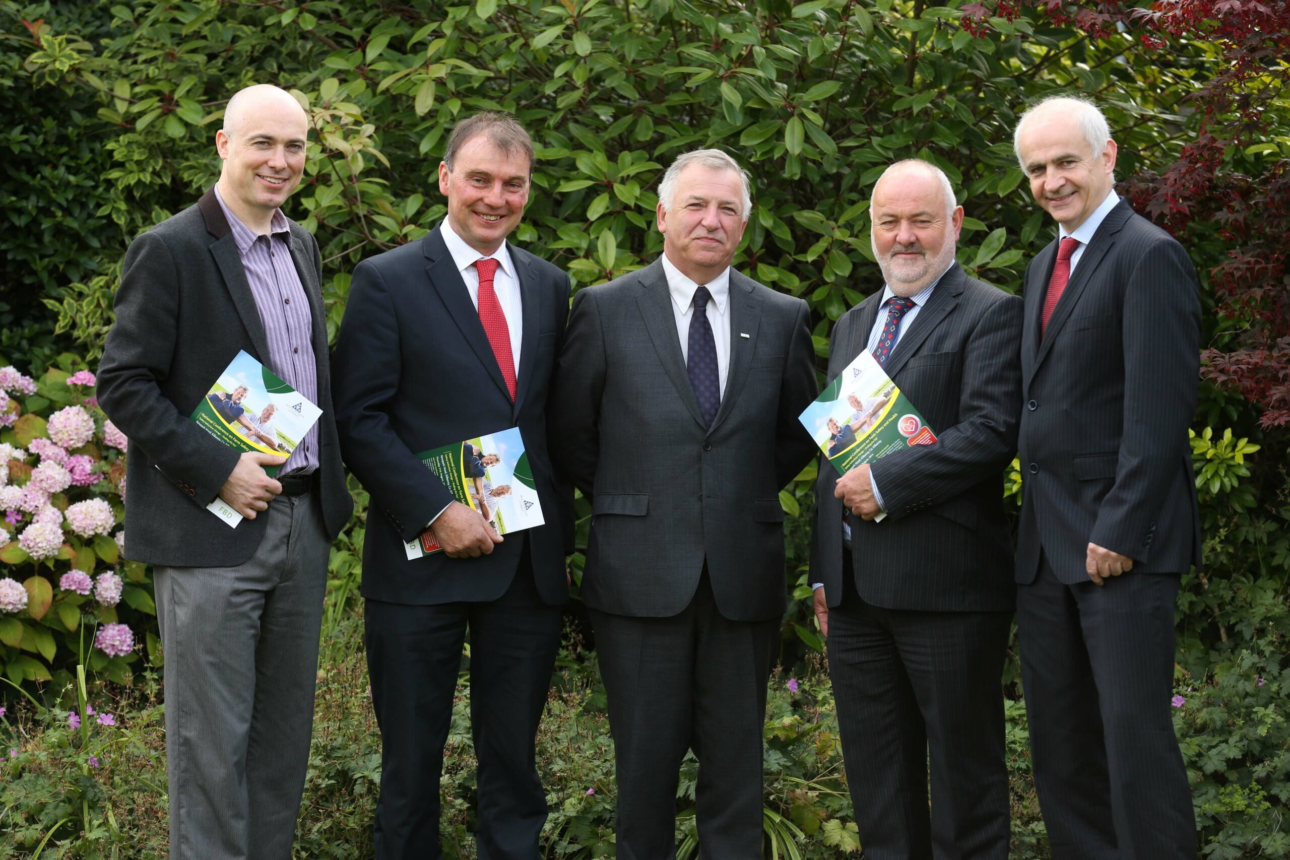 Pictured at the National conference on farm safety and health in Kilkenny, Dr Denis O’Hora NUI Galway, John Comer ICMSA, Gerry Boyle, Director of Teagasc, Martin O’Halloran HSA CEO and Eddie Downey President IFA.