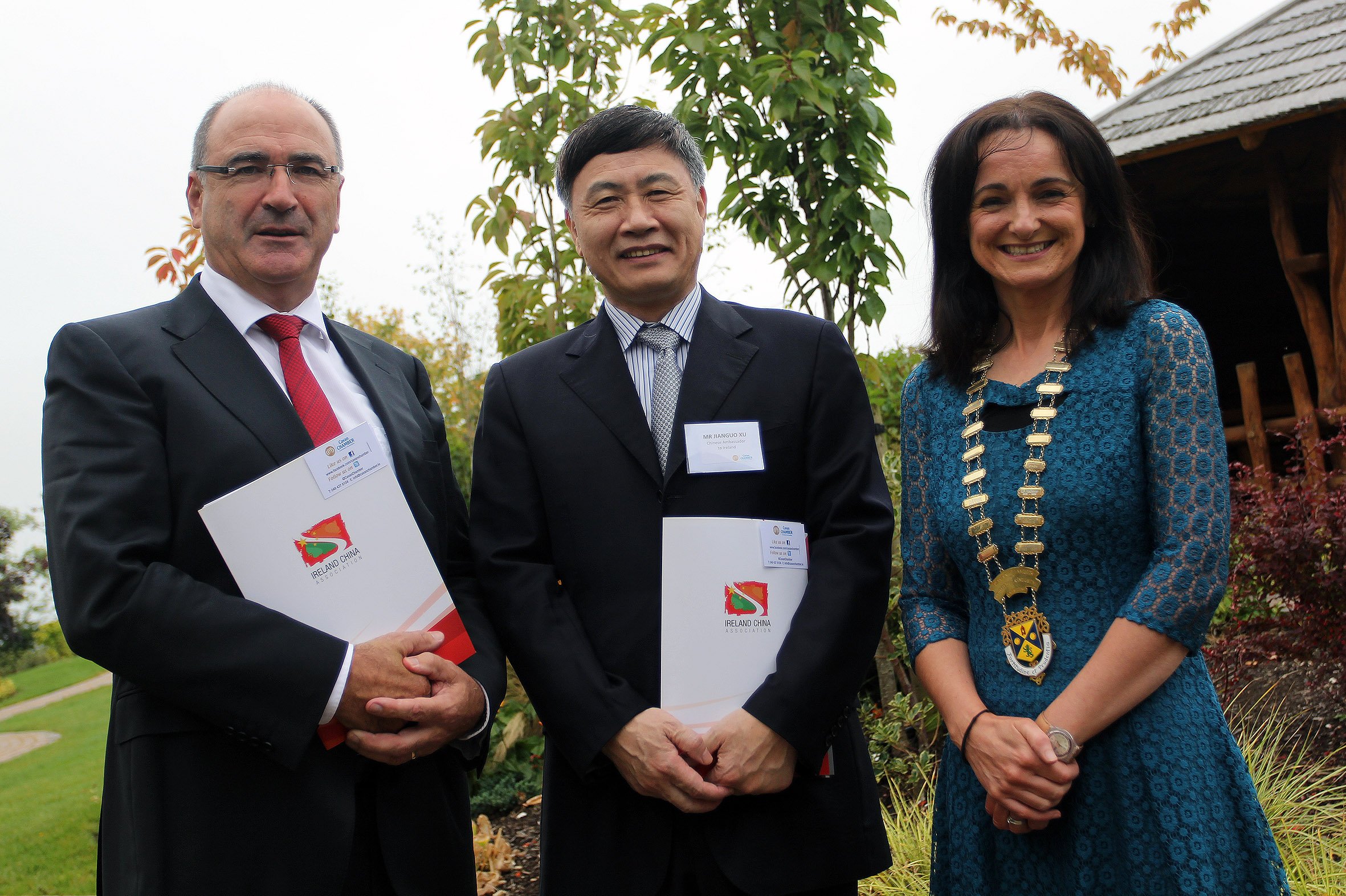 The Ambassador of China to Ireland, Mr. Jianguo Xu, pictured with Lakeland Dairies CEO Michael Hanley and Lyn Sharkey, President of Cavan Chamber of Commerce, at the Ireland China Business Conference hosted by Cavan Chamber of Commerce.