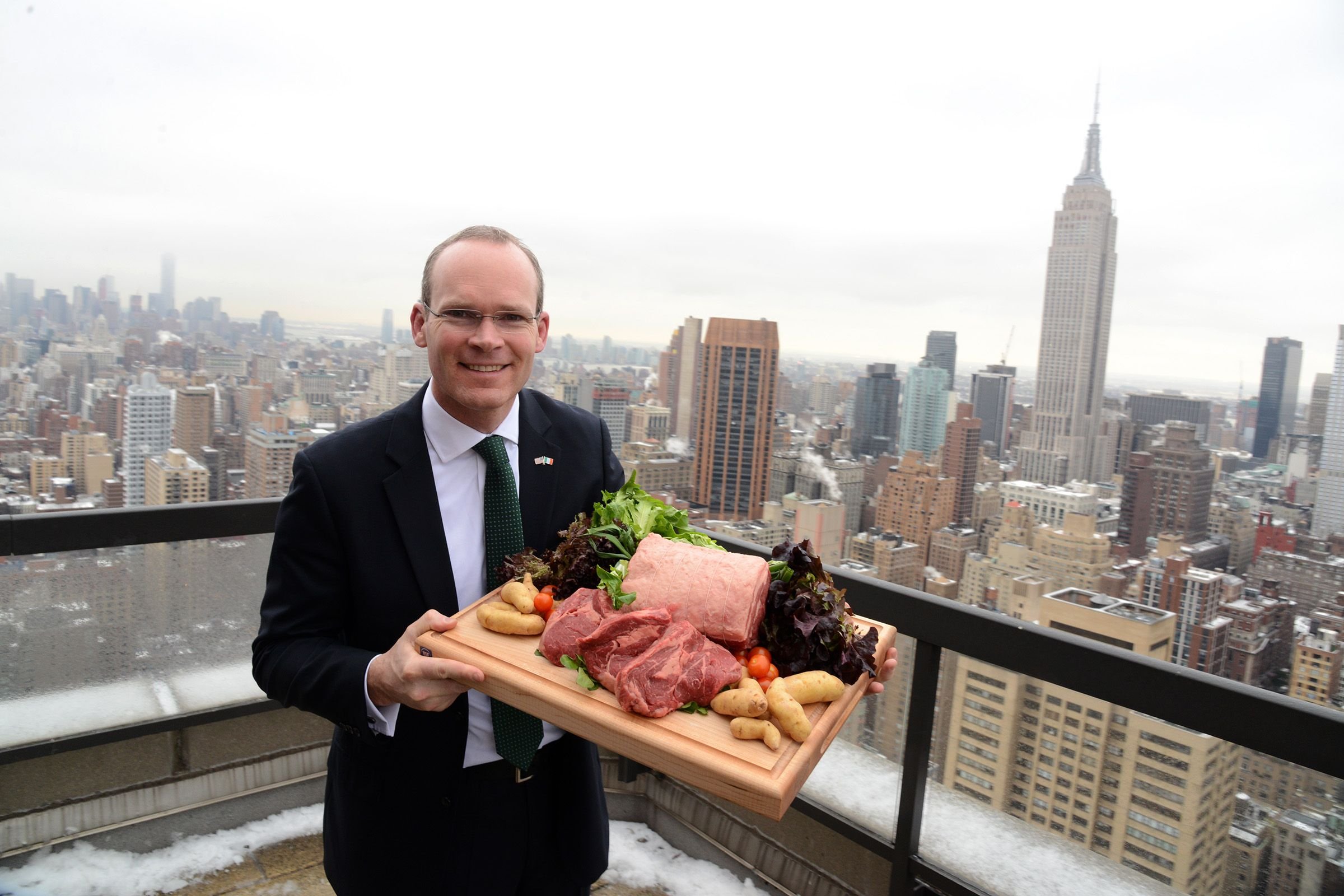 Minister Coveney in New York promoting Irish beef.