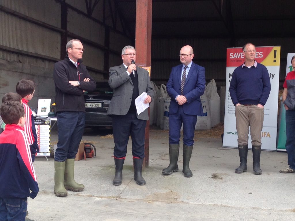 The Minister for Agriculture Simon Coveney at todays farm walk.