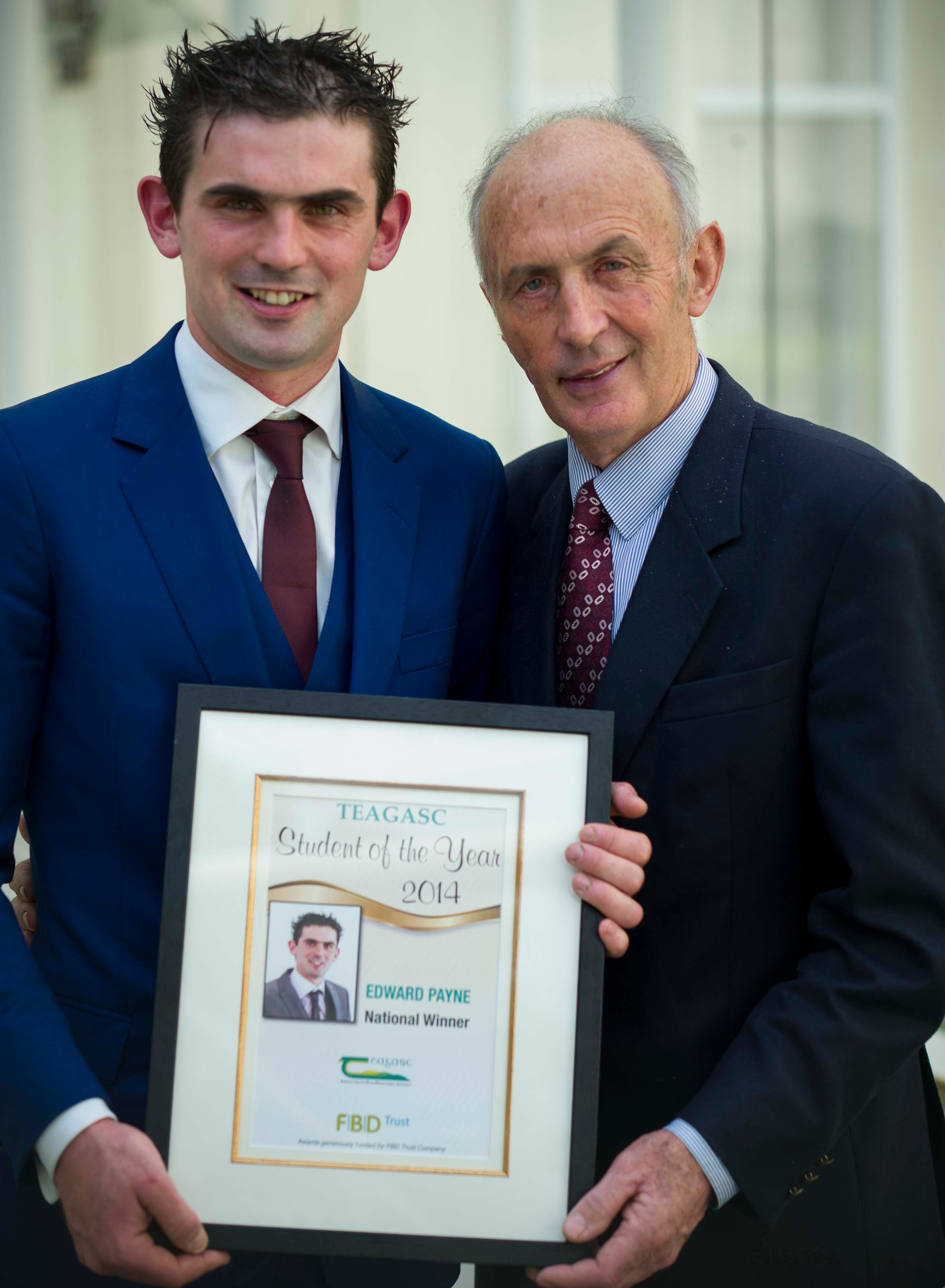 Edward Payne, Ballymoe, Castlerea, Co Roscommon, , was the 2014 winner of the FBD sponsored Teagasc Student of the Year award.