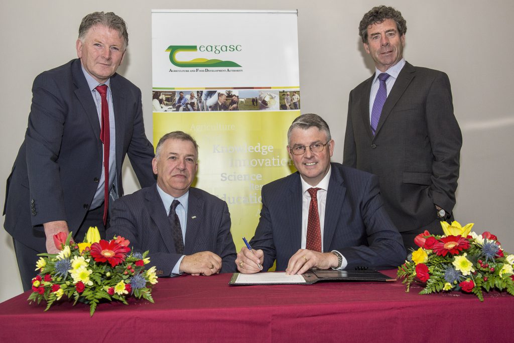 Padraig Gibbons, Teagasc Authority Member, Professor Gerry Boyle, Director Teagasc, Jim Bergin, CEO GII, and Liam Herlihy, Chairman, Glanbia. Photo O’Gorman Photography