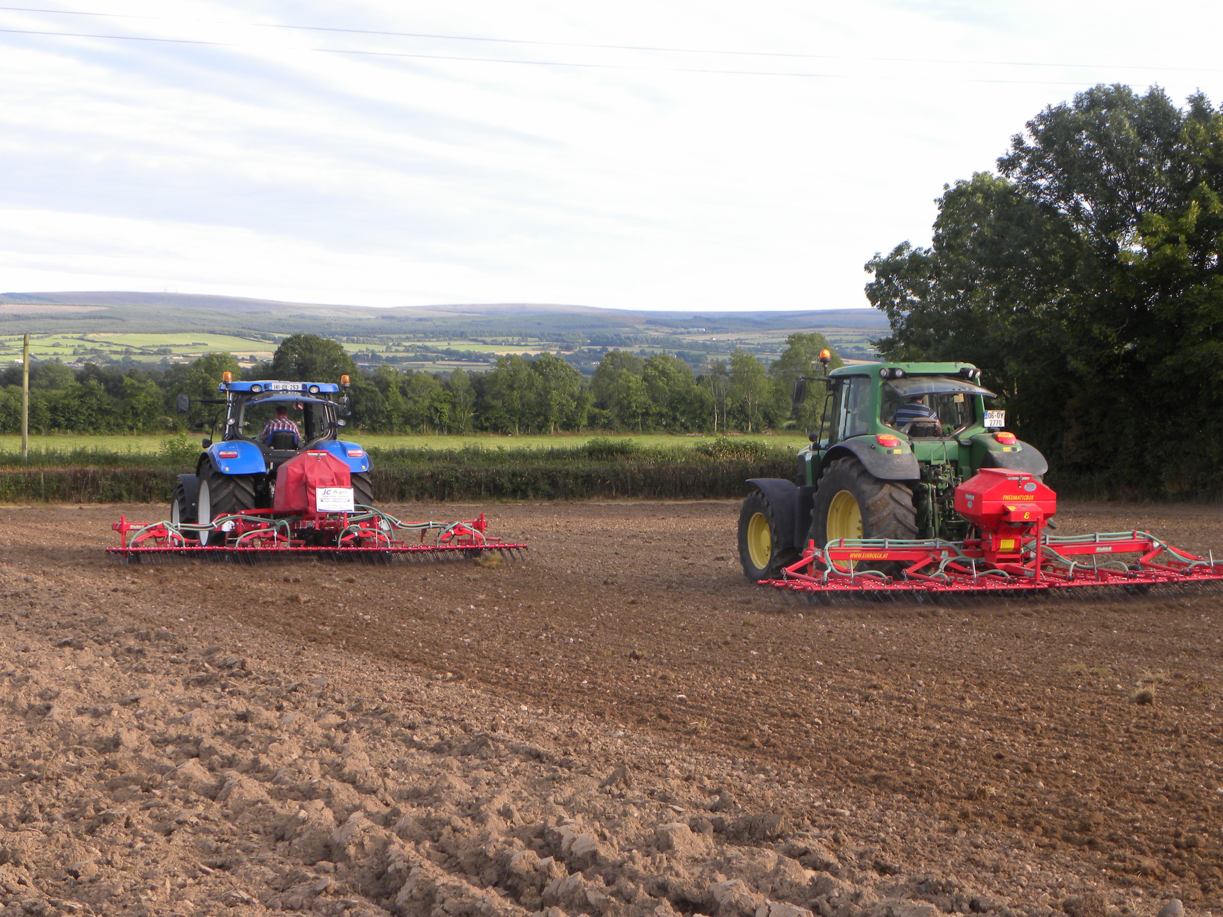 Einbock systems in operation on tilled ground