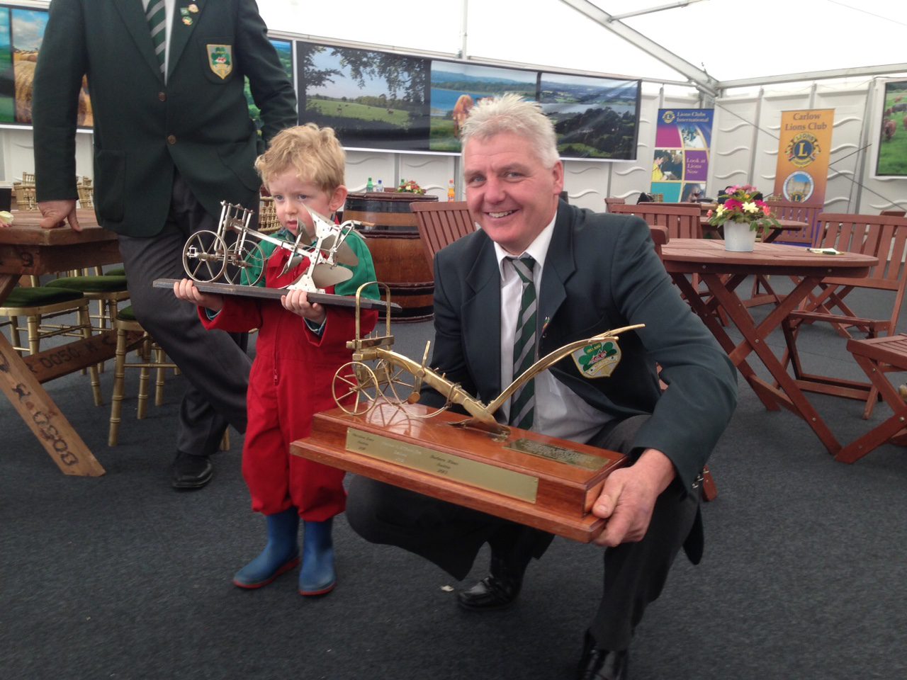 Padraig Whelan, son of well known ploughman John Whelan pictured with Eamonn Tracey, current World Ploughing Champion.