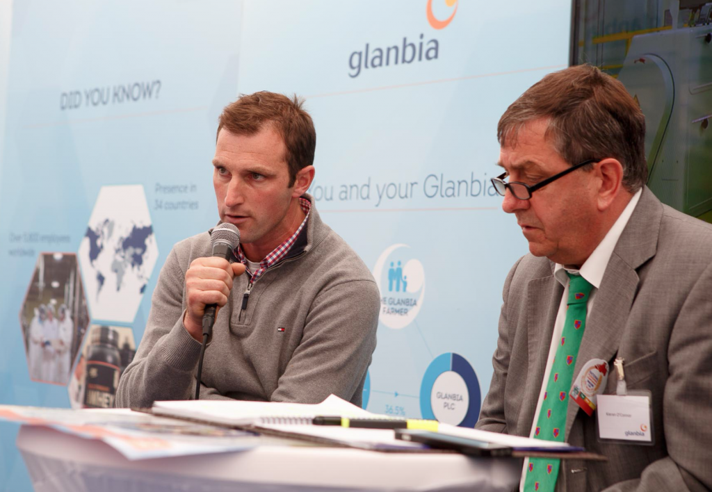 Cork farmer Shane Fitzgerald with Kieran O’Connor of Glanbia.