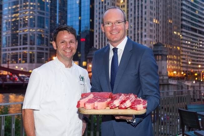Irish chef Cathal Armstrong and Minister Coveney at Chicago Cut Steakhouse
