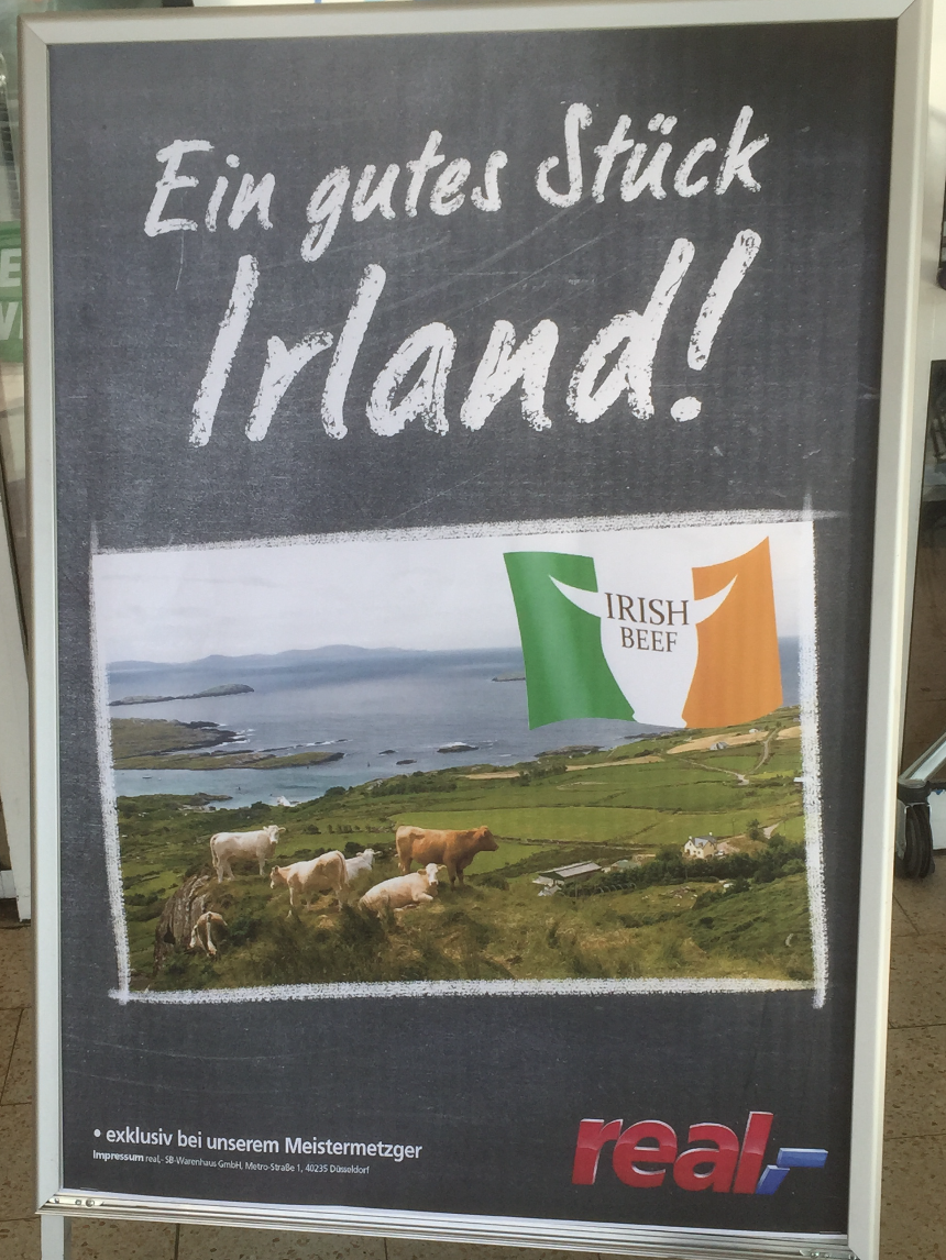 Irish promotion outside German supermarket