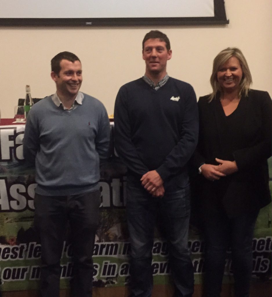 Paidi Kelly of Teagasc pictured with Noel and Louise McCall