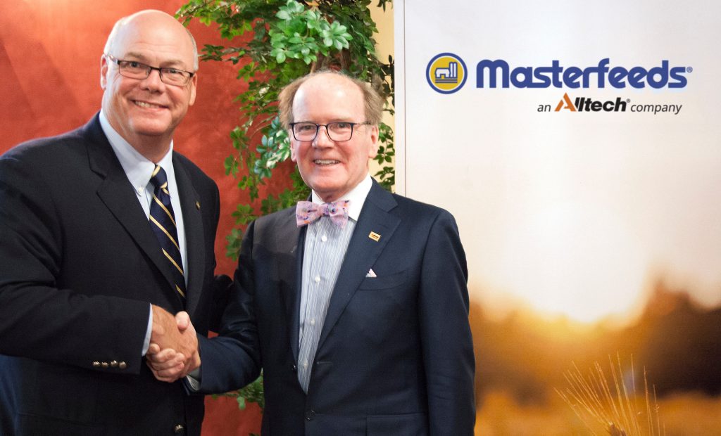 Rob Flack, Chief Executive of Masterfeeds, and Dr. Pearse Lyons, President and Founder of Alltech.