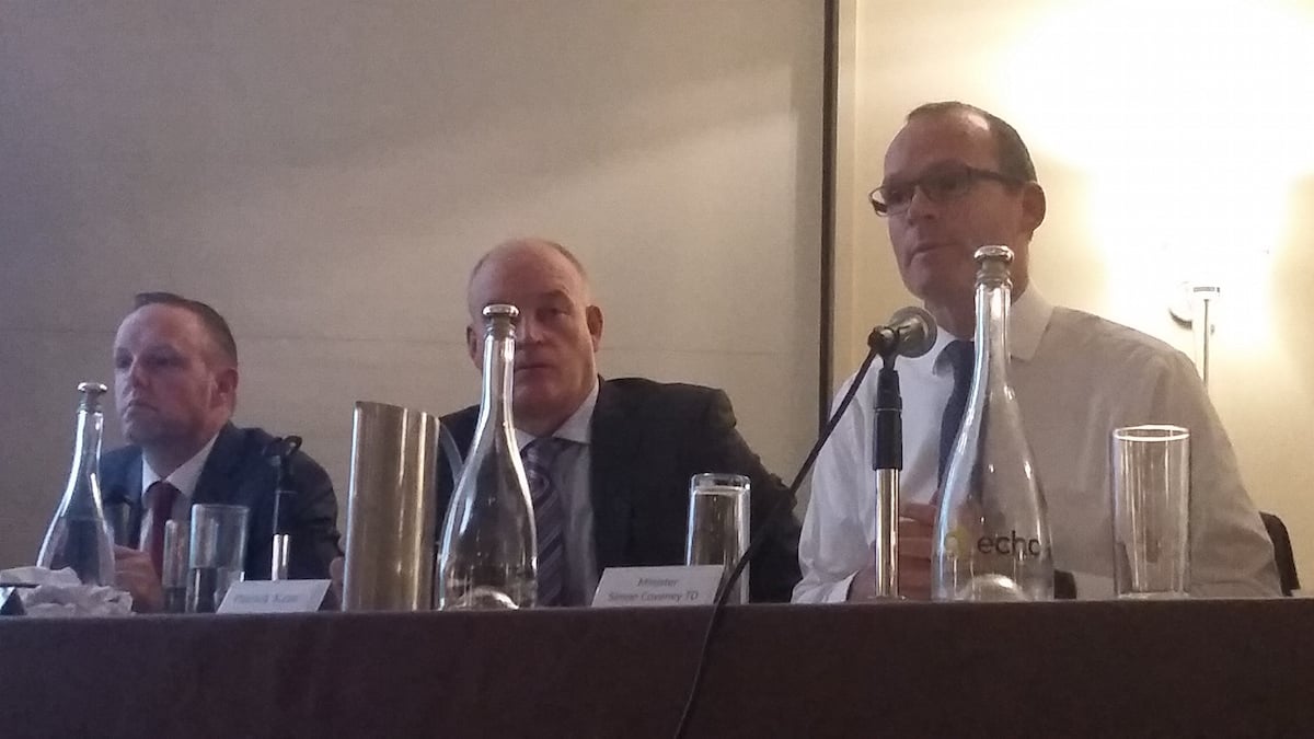 Minister Coveney with Eddie Punch and Patrick Kent at the ICSA AGM.