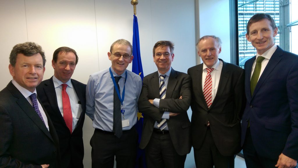 (l-r): Bryan Barry, Acting General Secretary; Jer Bergin, IFA National Chairman; Tom Tynan, Cabinet of EU Commissioner Phil Hogan; Pierre Bascou, Head of Direct Payments DG Agri; Gerry Gunning, IFA Rural Development Executive; and, Liam MacHale, IFA Director of European Affairs.