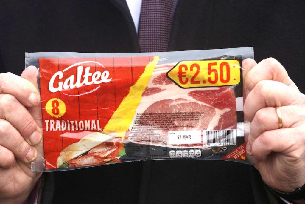 Galtee rashers with no Bord Bia Quality Assurance logo. Picture: Finbarr O’Rourke