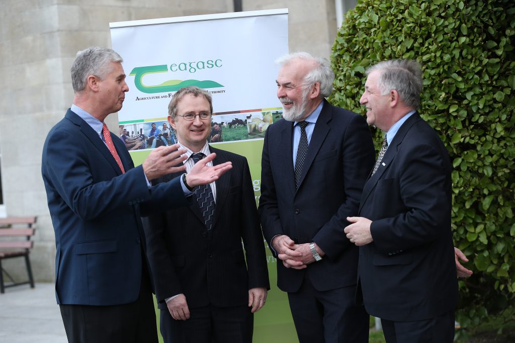 Dr Frank Rijsberman,CEO of the CGIAR Consortium, Frank O’Meara, Tom Arnold MC for the evening and Gerry Boyle, Teagasc.