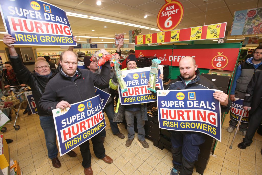 The IFA protest at Aldi and Lidl in Finglas.