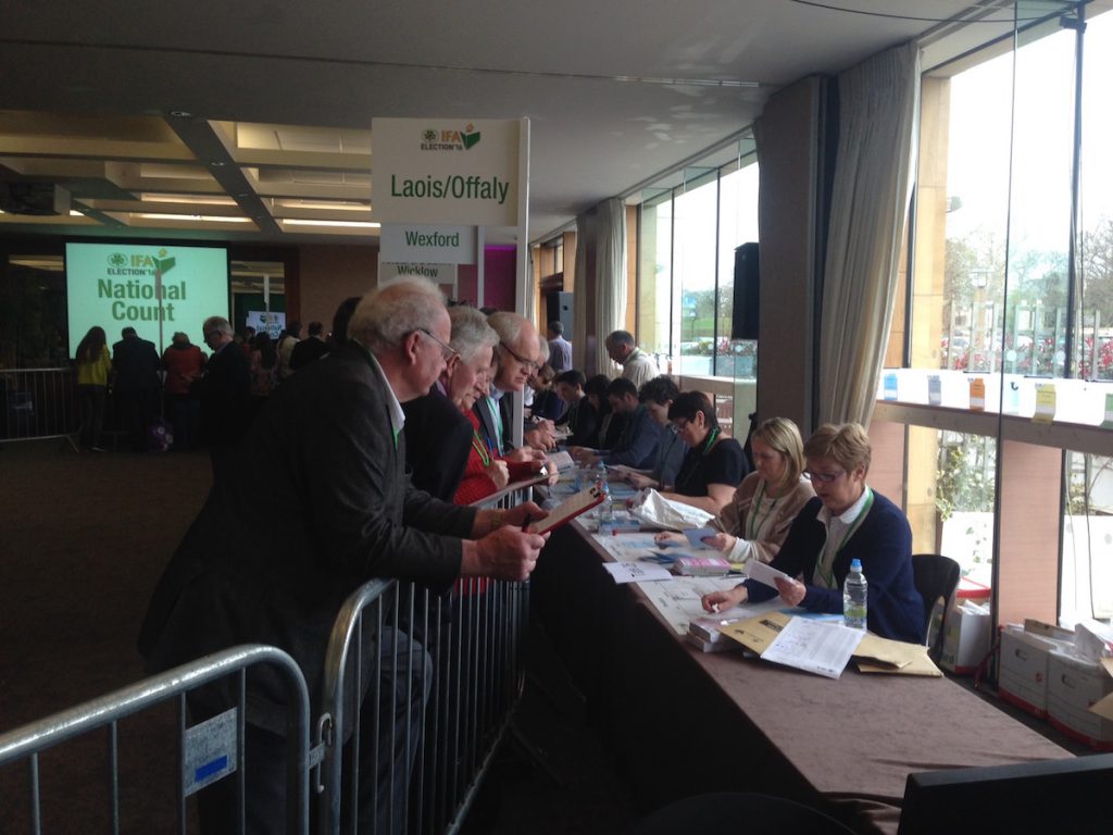 Inside the count centre