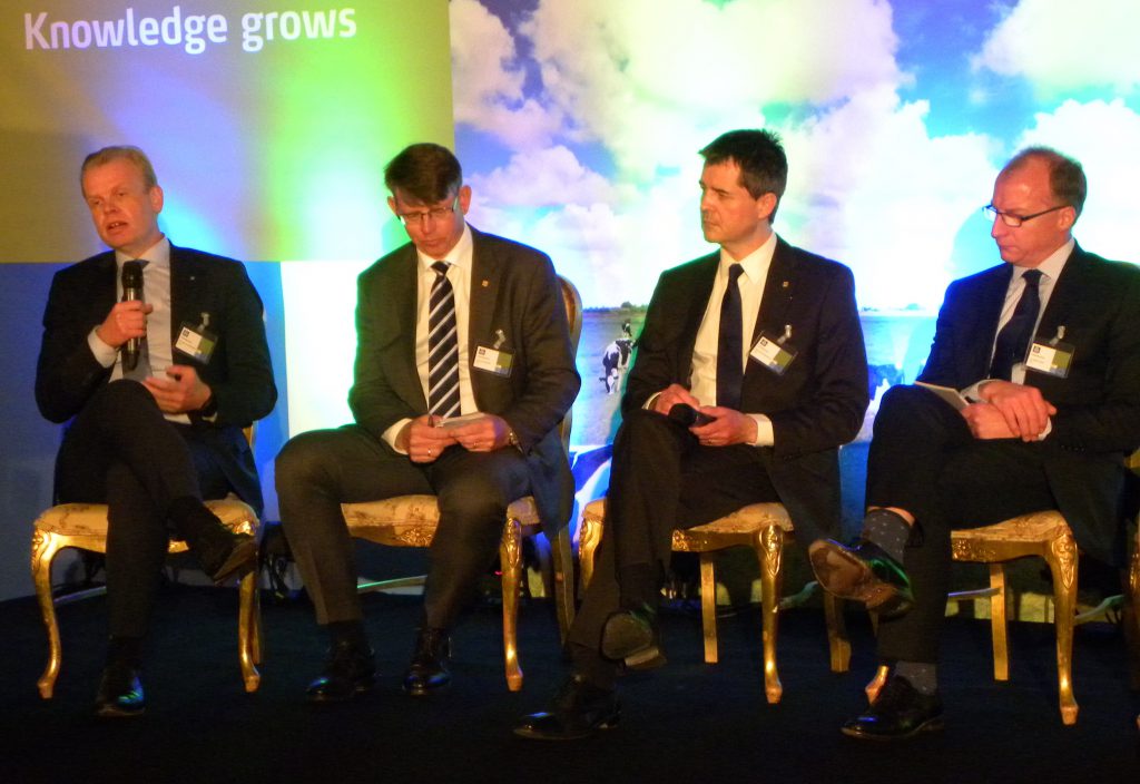 Panel discussion yesterday: Left to right – Svein Tore Holsether, Terje Knutsen, Nicholas Morrison and Mark Tucker.