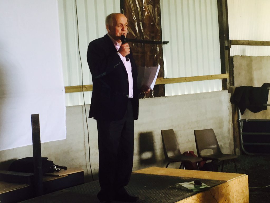 Denis O’Connor speaking at the farm safety event.
