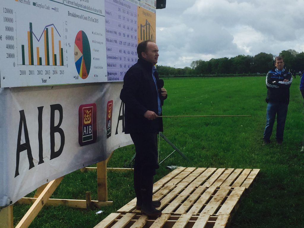 Teagasc’s Laurence Shalloo speaking at the open day.