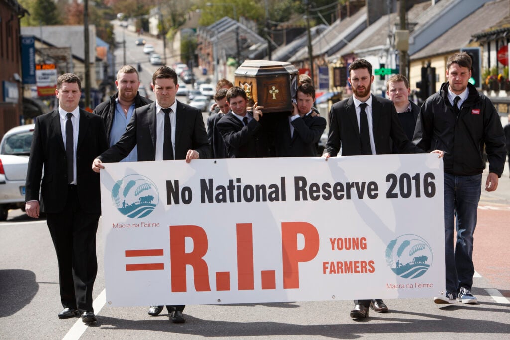 A Macra na Feirme delegation of young farmers, led by President Sean Finan (third from left).Photo: Donal O’ Leary