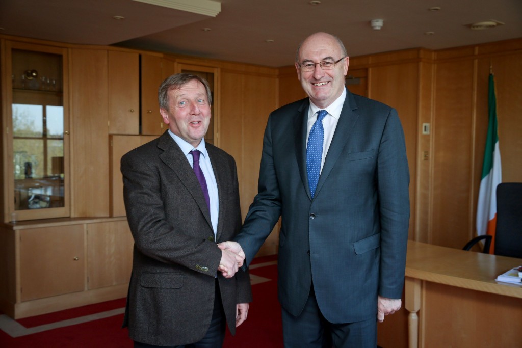 Minister for Agriculture, Food and the Marine Michael Creed TD with Commissioner for Agriculture and Rural Development Phil Hogan