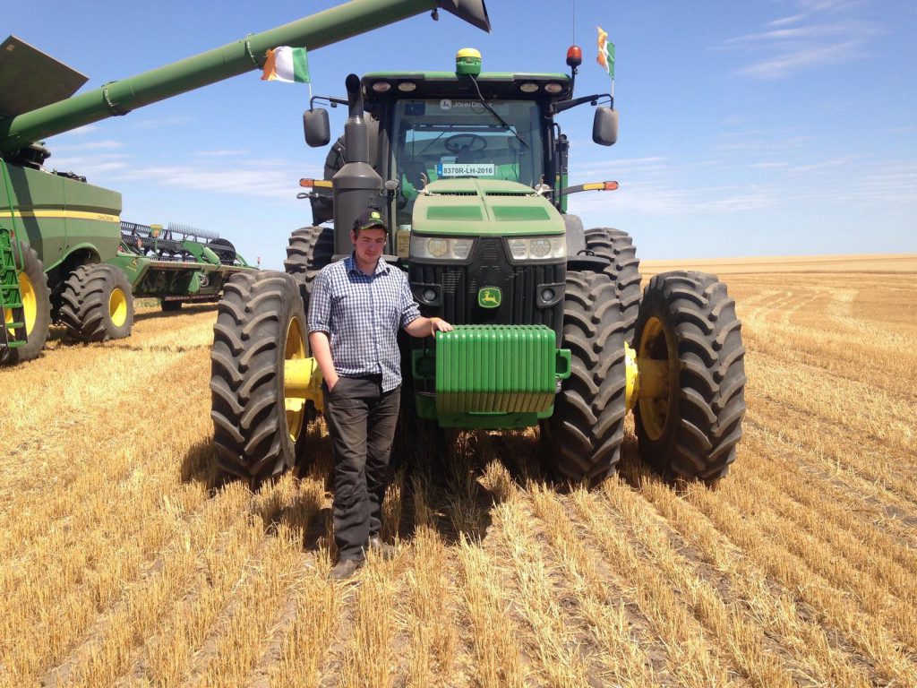 John with his Irish flag adorned John Deere