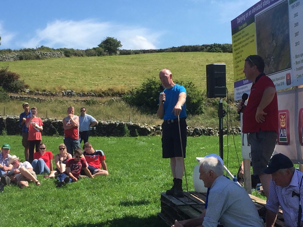 Conor Creedon speaking at the Irish Grassland Association Summer tour