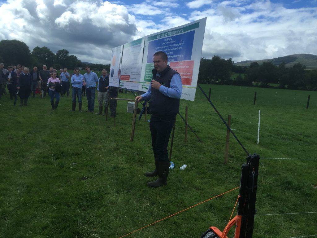 Philip Creighton speaking at the farm walk