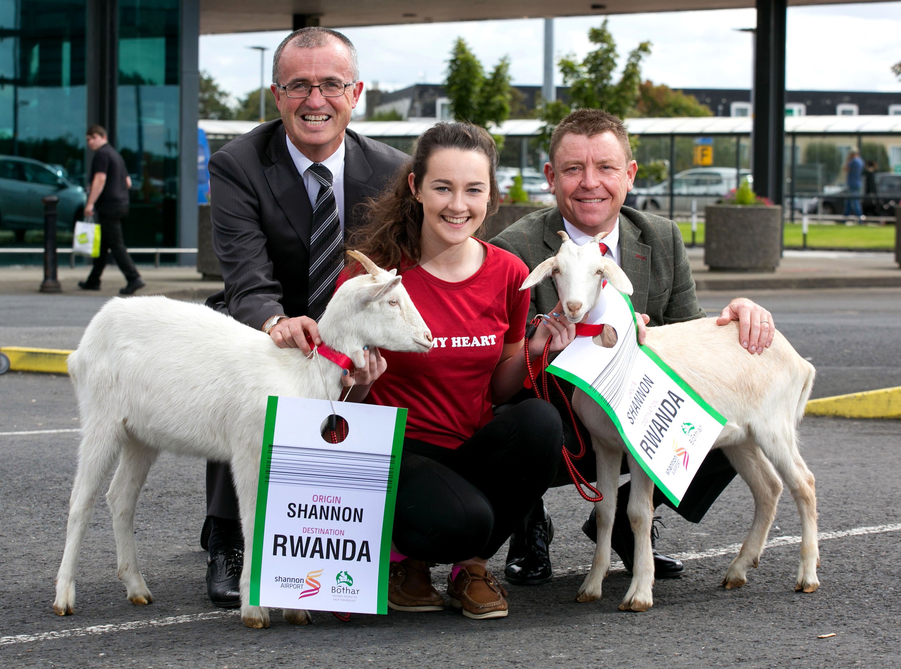 L-R Niall Maloney, Shannon Airport Director of Operations, Sophie Hayes, Bothar Volunteer and Dave Moloney, CEO Bothar. Pic Arthur Ellis.