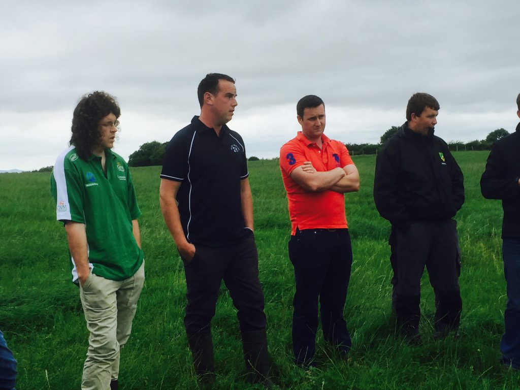 Thomas O’Connor (second from the left) speaking at the farm walk