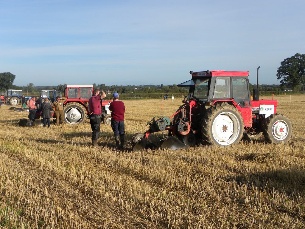 Ploughing competitors making the final preparations before they turn the first sod.