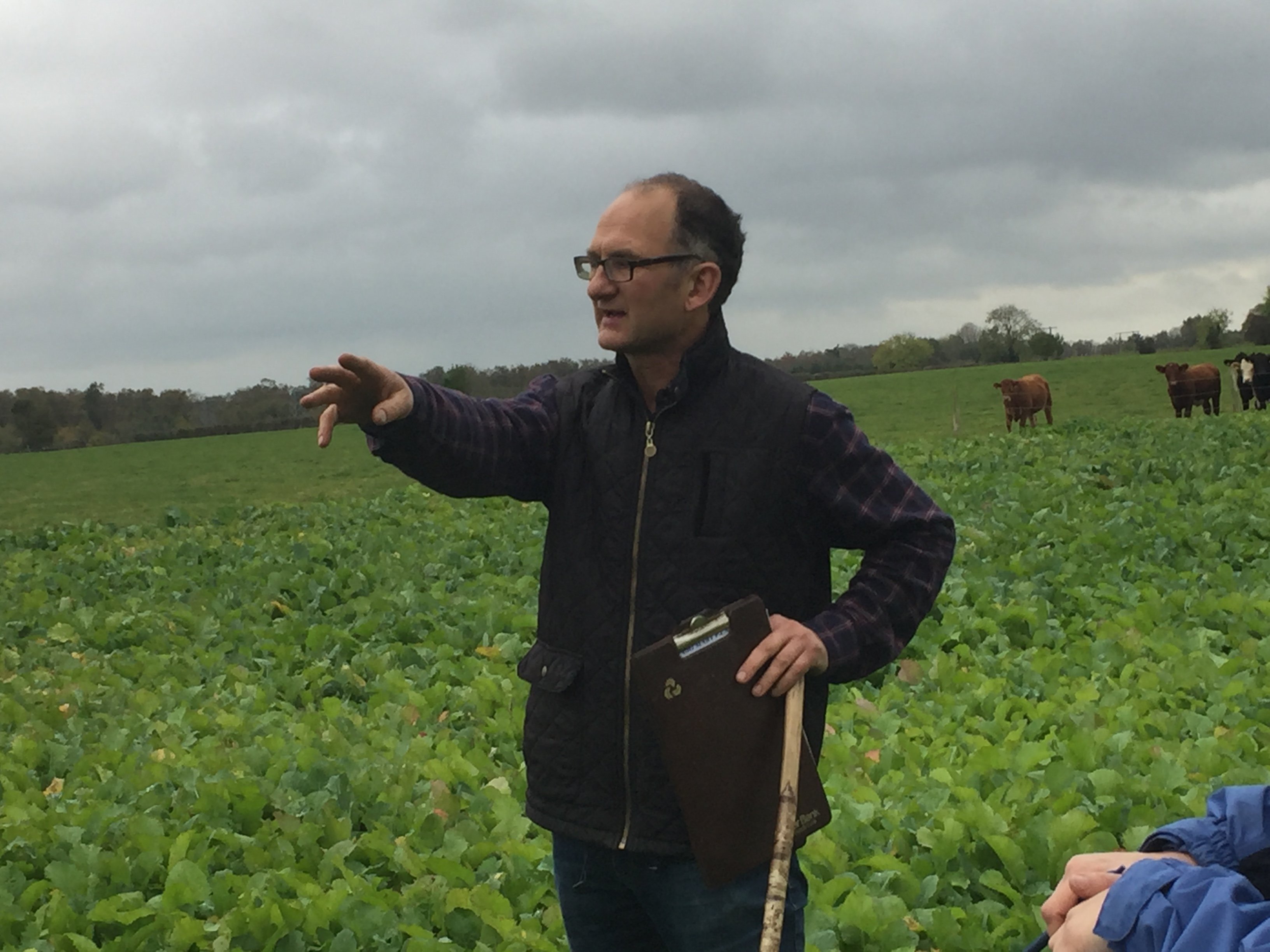 Ken Gill speaking at the farm walk