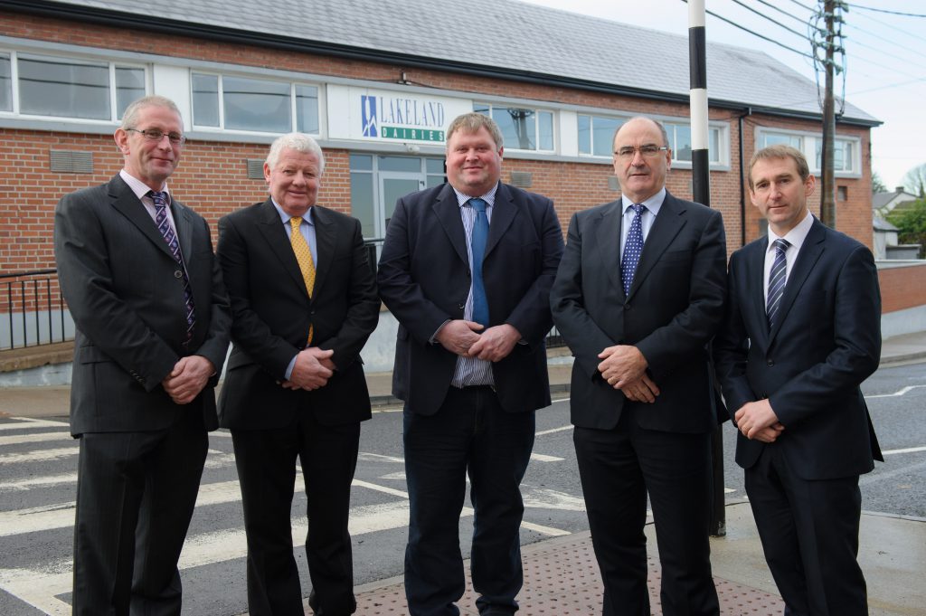 L-R: Gerard Donohoe, Lakeland Dairies Chairman Alo Duffy, Michael Dobson, Lakeland Dairies Chief Executive Michael Hanley and Andrew McHugh