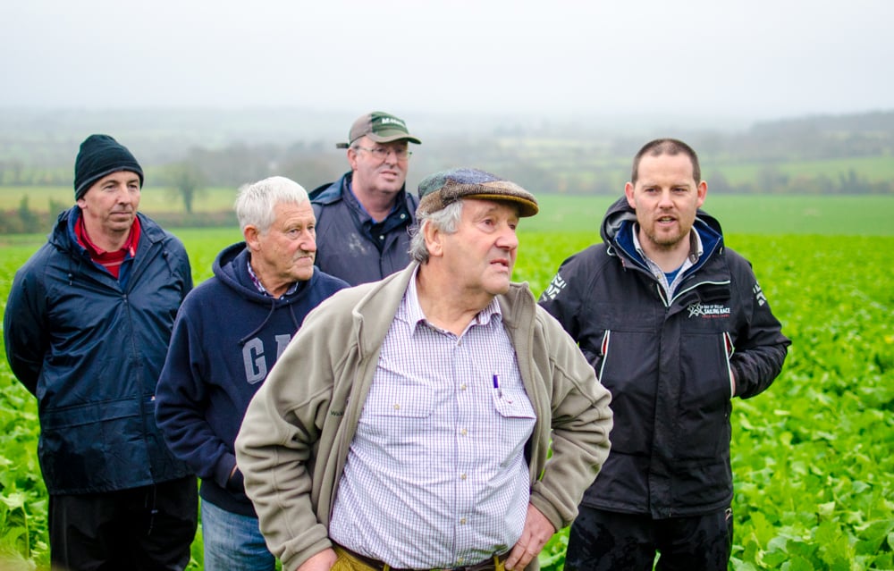 Mervyn Sunderland (centre) pictured along side his brother George (left) and Agricultural Consultant Simon Byrne (right)