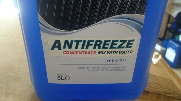 Antifreeze is available from most motor factors and tractor dealers