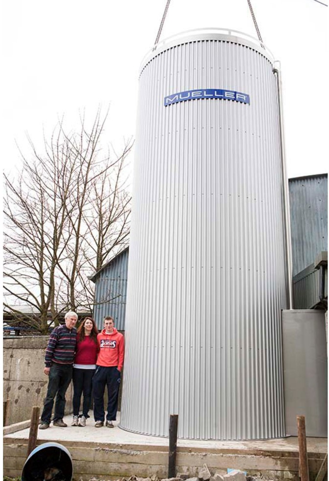 A 35,000L Mueller Milk Silo installed on a farm in Co. Wexford
