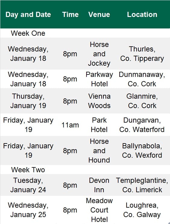 Details of LIC Ireland meetings in conjunction with Eurogene.
