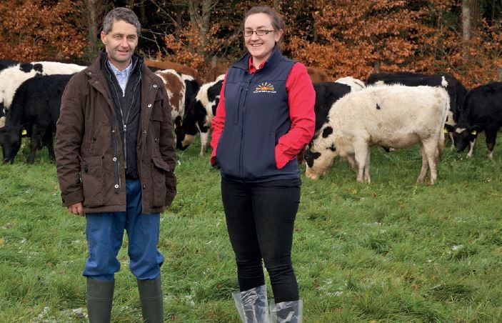 Conor Moloney with Dr. Christine Cummins of Bonanza Calf Nutrition