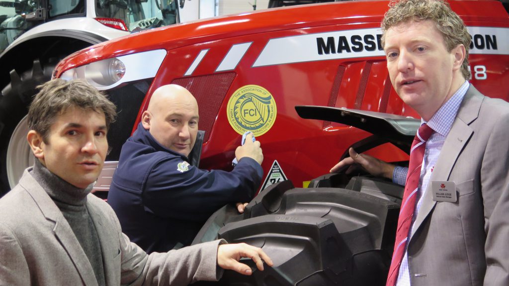 Eric Dresin, CETTTAR (European Contractors’ Association), Richard White, FCI National Chairman and William Judge, Manager of AGCO Massey Ferguson (UK and Ireland)