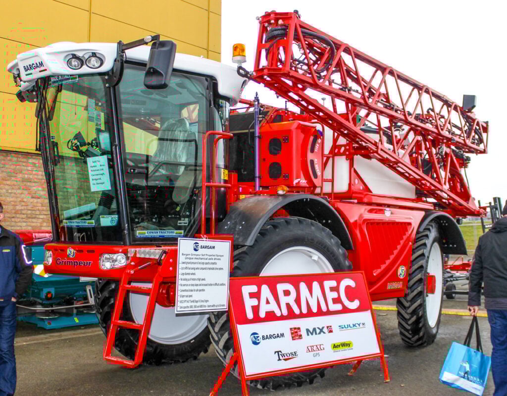 A self-propelled sprayer on display at the 2017 FTMTA Farm Machinery Show