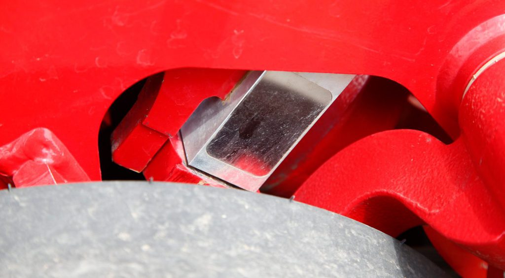 A close-up of the AutoForce sensor on a Horsch drill