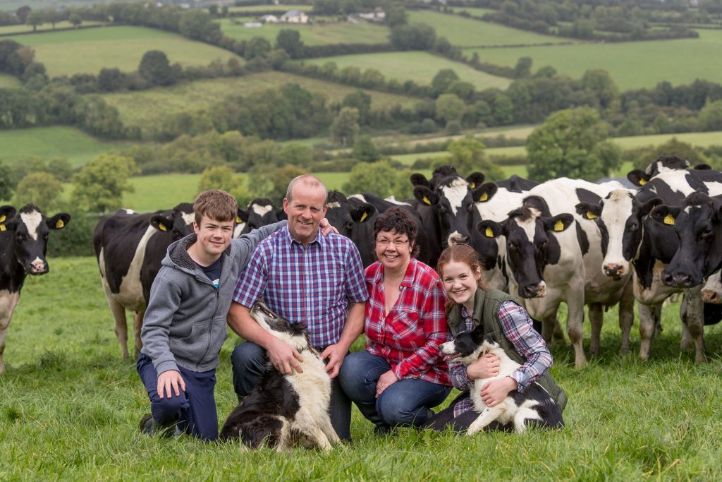 Lorna Sixsmith and Brian James pictured with their kids Will and Kate on the farm in Co. Carlow. Picture: Dylan Vaughan