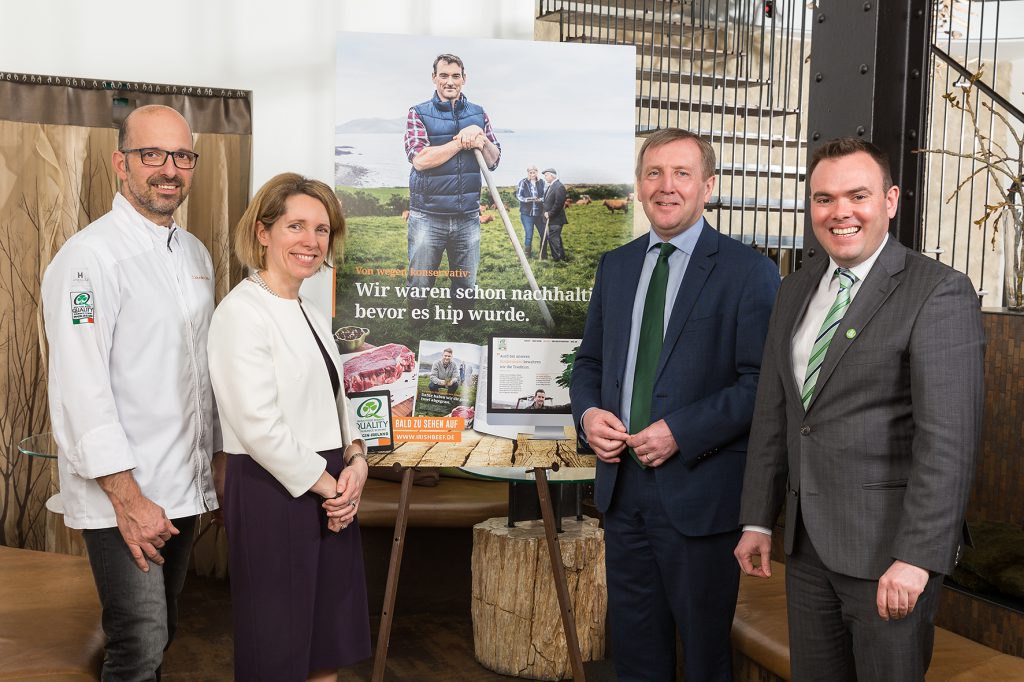 L-R: Michelin-star chef, Claudio Urru, Tara McCarthy, Bord Bia’s CEO, Minister for Agriculture, Food and the Marine, Michael Creed and Donal Denvir, Bord Bia’s German Market Manager.