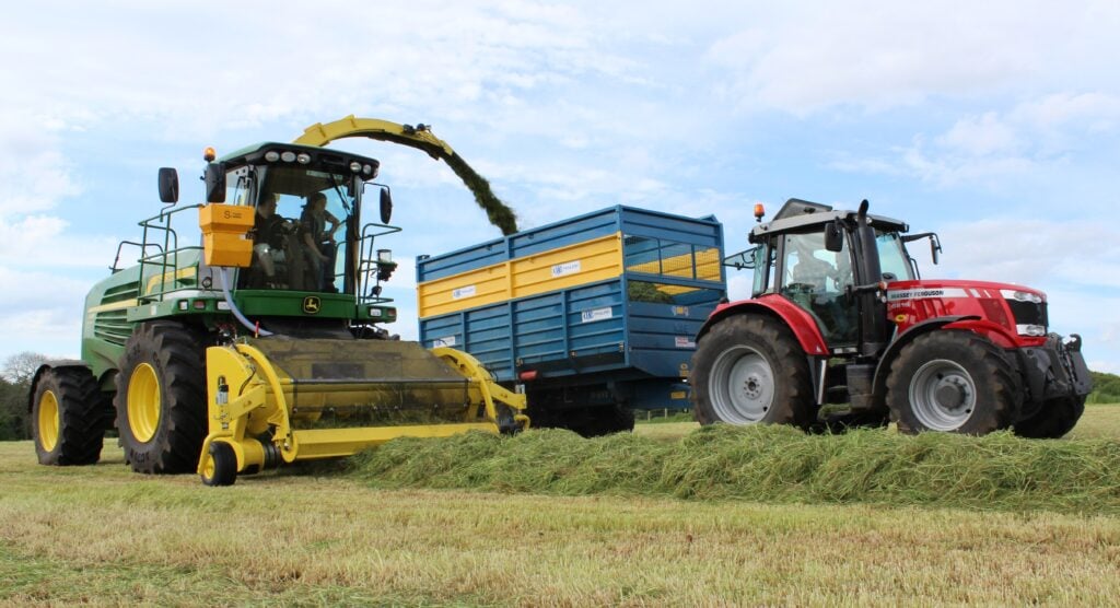 Students assist with silage harvesting at the main campus