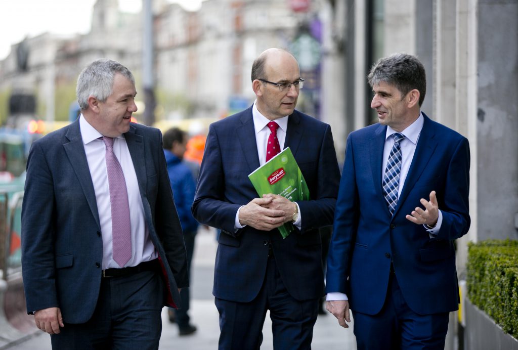 Pictured are James Lynch, Chairman, Jim Woulfe CEO and Michael Harte, CFO. Image source: Fennell Photography