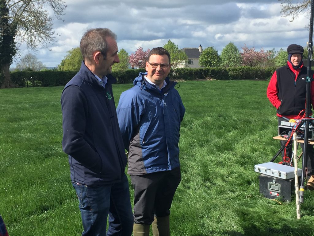 Joe Farrell (left) pictured with Teagasc’s Gordon Peppard