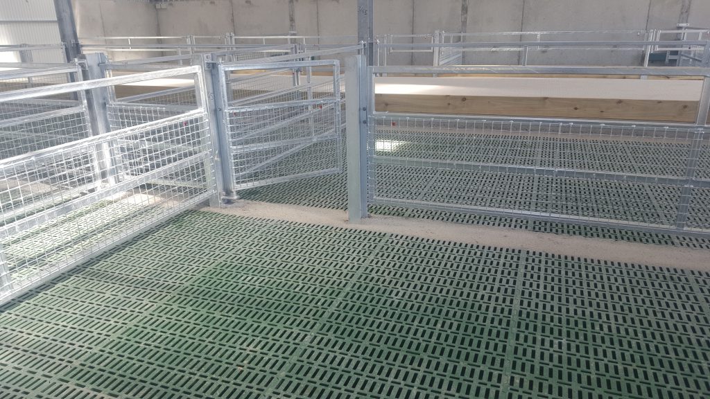 Plastic sheep slats were installed in the other three tanks